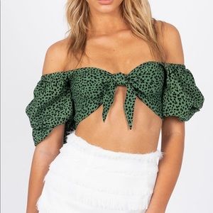 Neha Puff Sleeve Crop by Minkpink Princess Polly